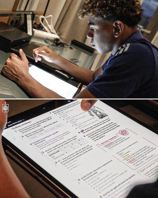 开云入口-西班牙小孩哥不忘学业，亚马尔边写作业边踢欧洲杯